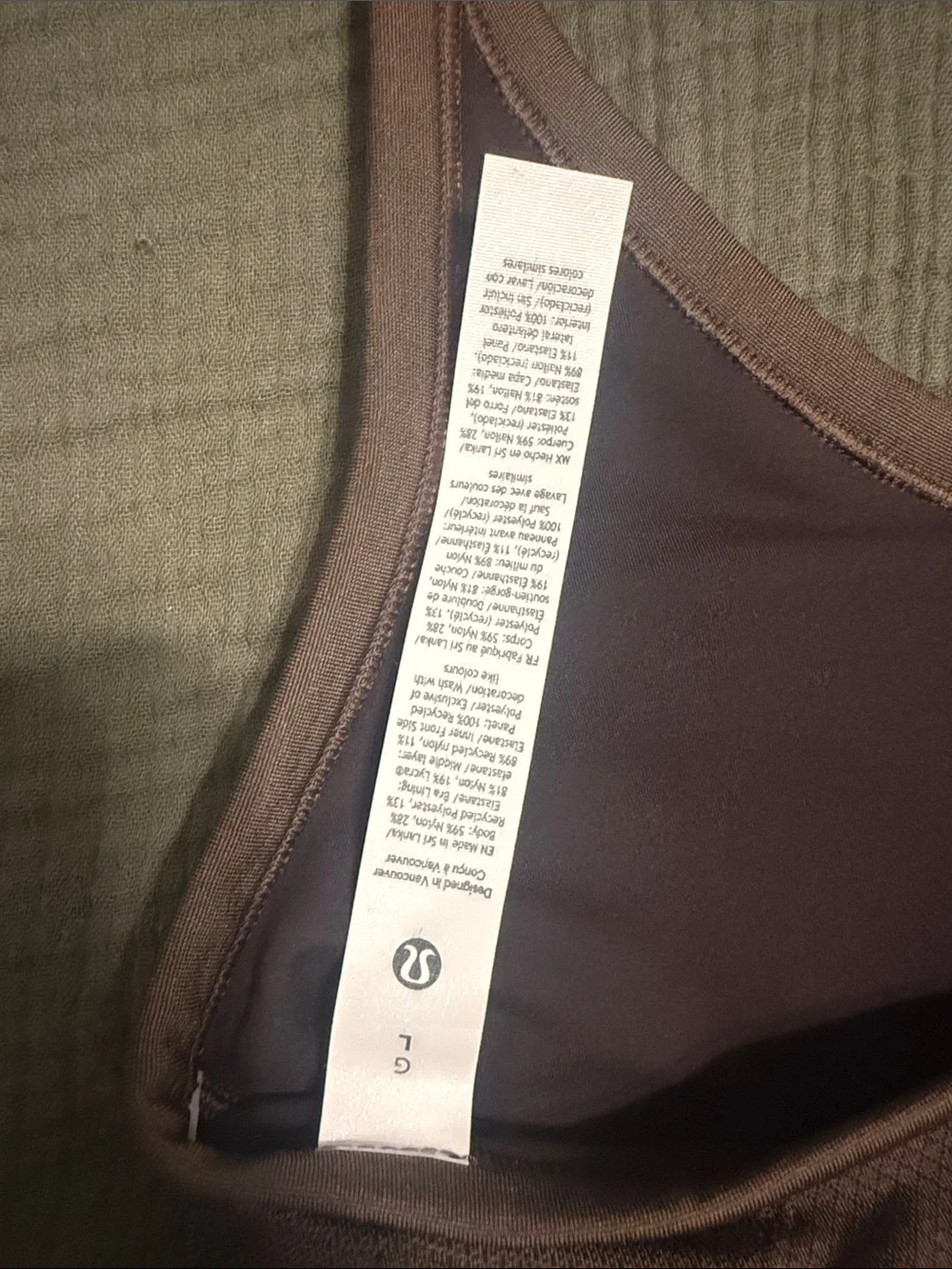 NWT lululemon Get Low Cross-Back Training Tank Top brown